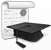 Graduation cap diploma icon